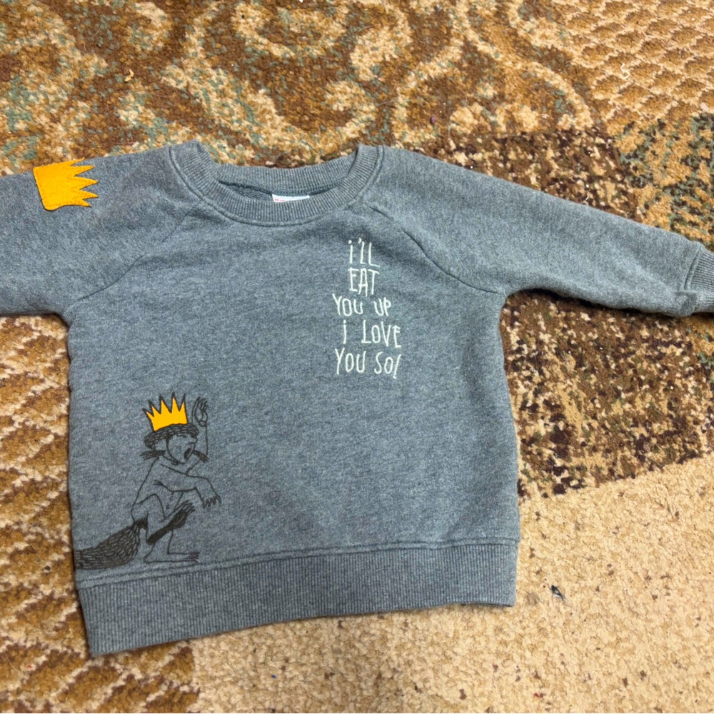 Hanna Anderson “Where the wild things are” gray sweatshirt.